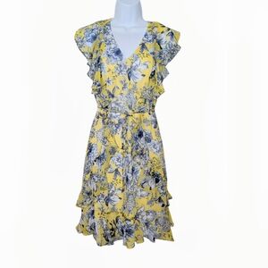 Tommy Hilfiger Yellow and Blue Floral Mini Dress
